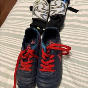 Diadora Navy Cleats with Red Accents